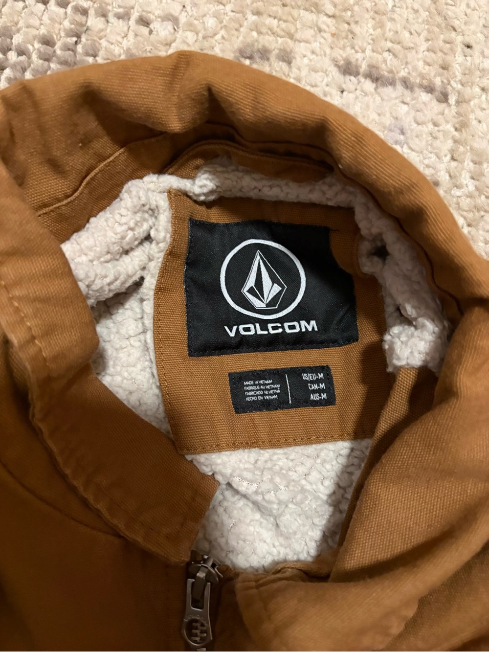 Volcom Men's Brown Zip Front Jacket - Picture 3 of 3